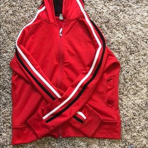 Red zip up